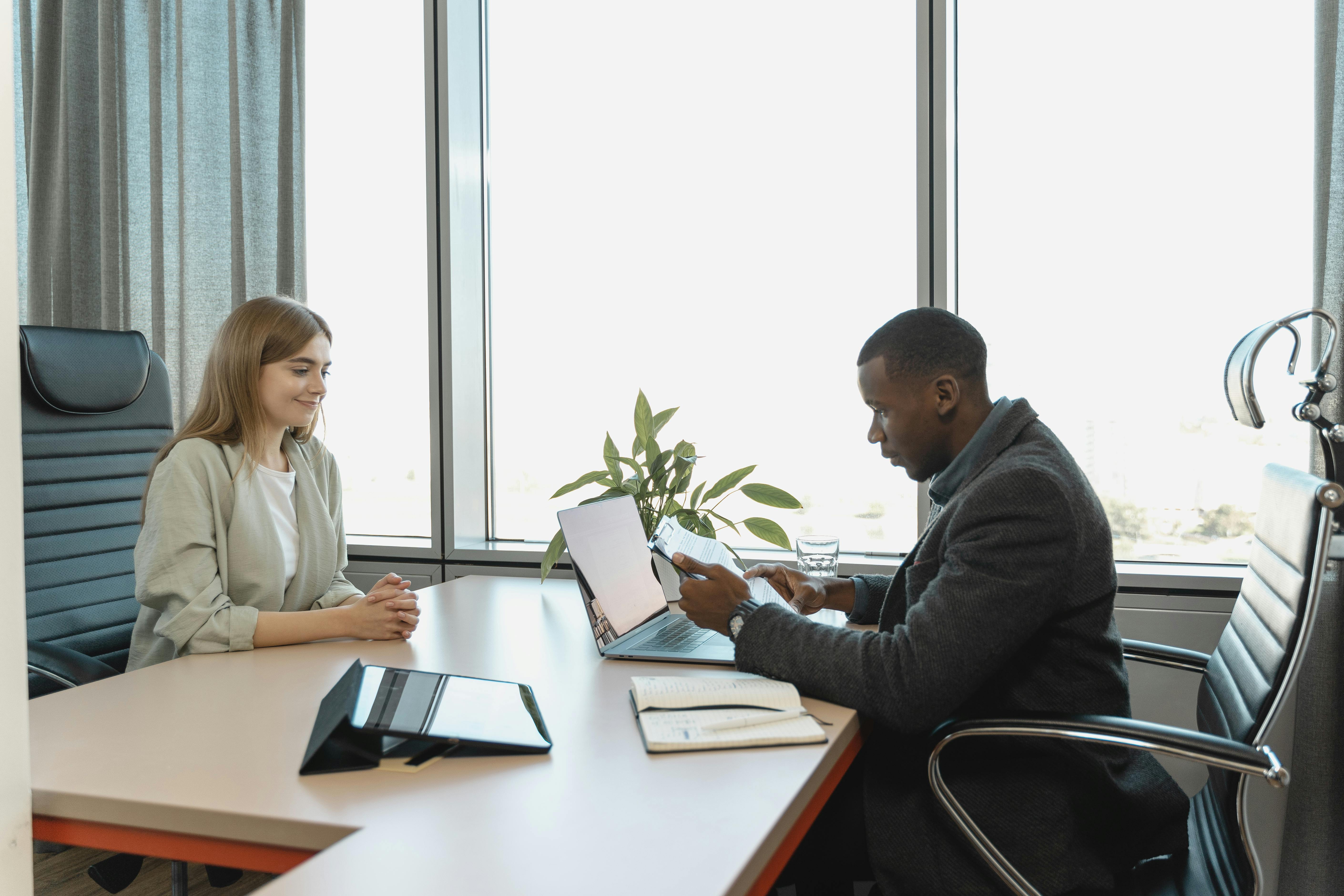 Recruitment interview in a professional office